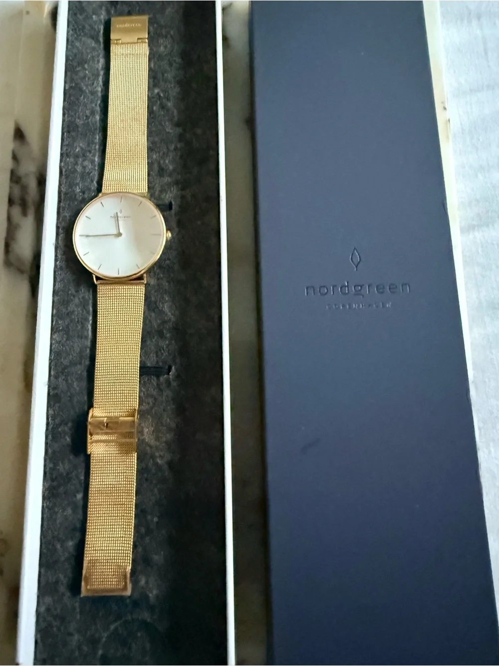 Nordgreen Gold Mesh Women's Watch - White Dial